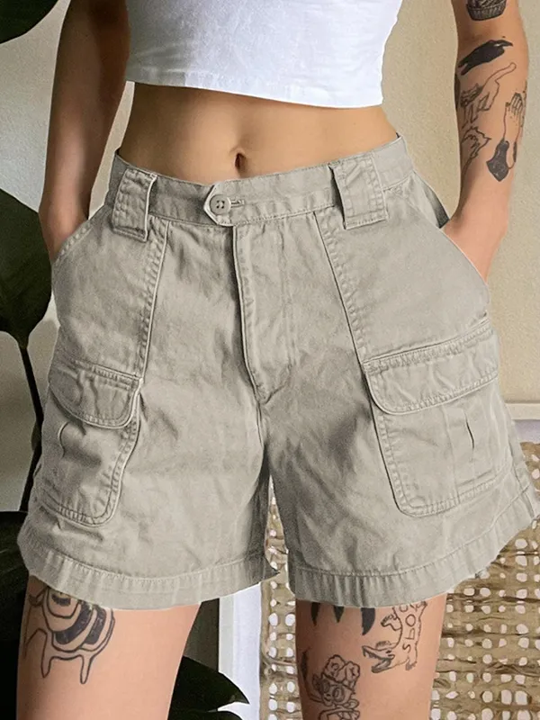 Denim Straight Leg Cargo Shorts