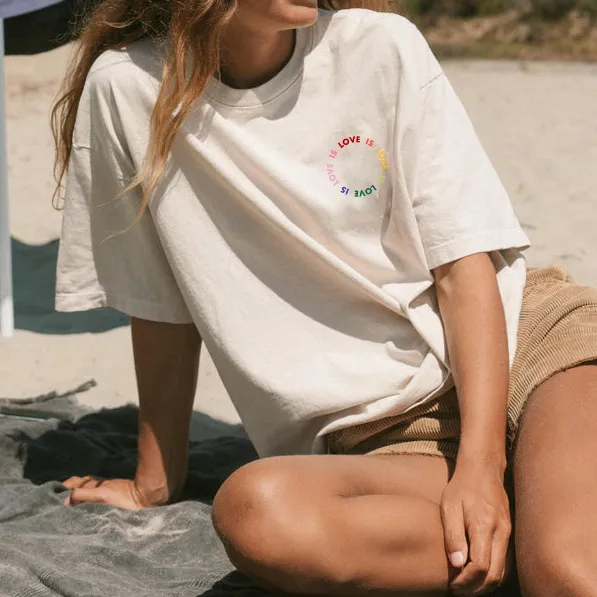 Unisex Love Is Love Print Loose T-Shirt