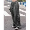 Piping Detail Wide Leg Track Pants