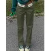 Patchwork Waist Straight Leg Pants