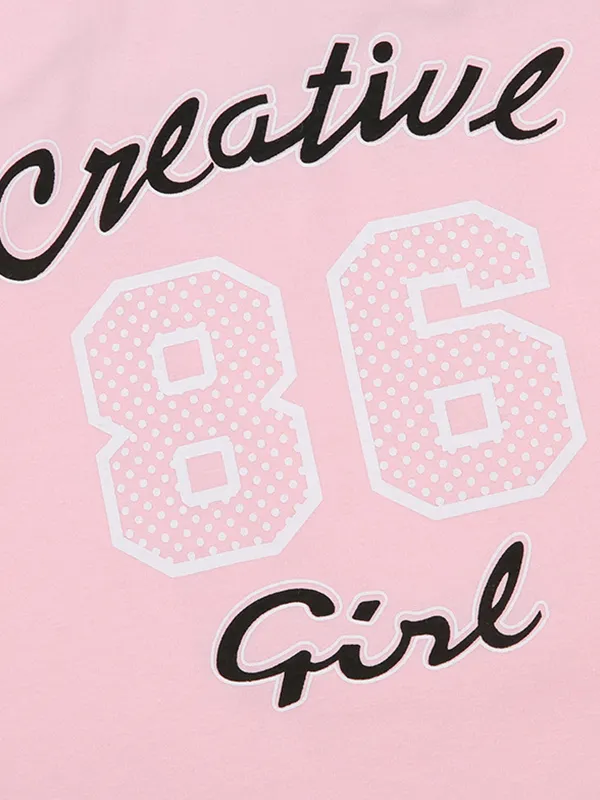 Pink Letter Halter Tank Top