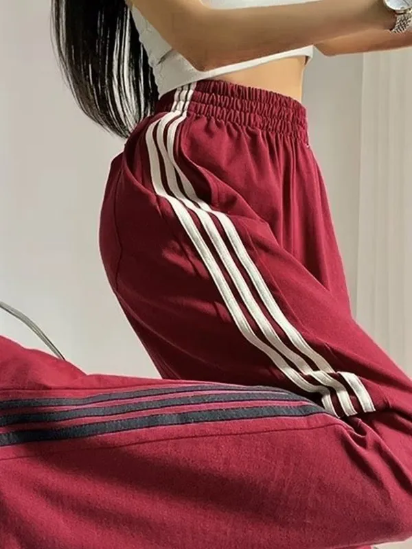 Striped Wide-Leg Slacks