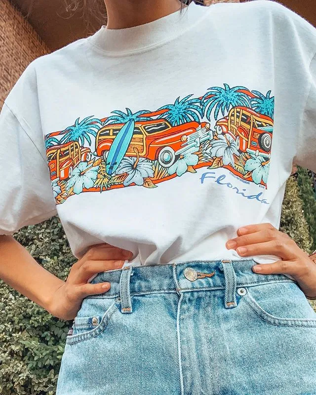 Vintage Florida Scene Print T-shirt