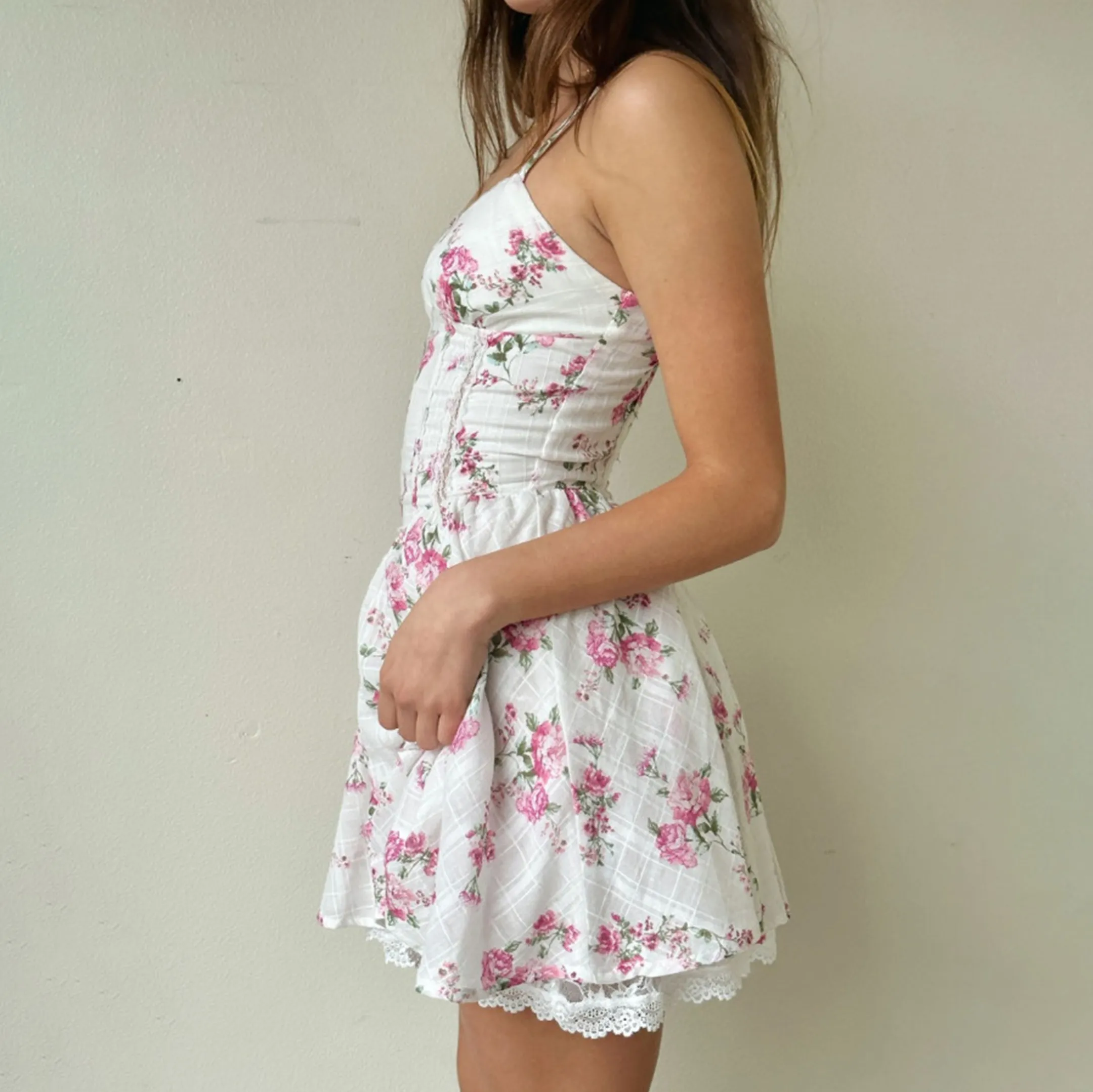 Women's Floral Printed Suspender Mini Dress