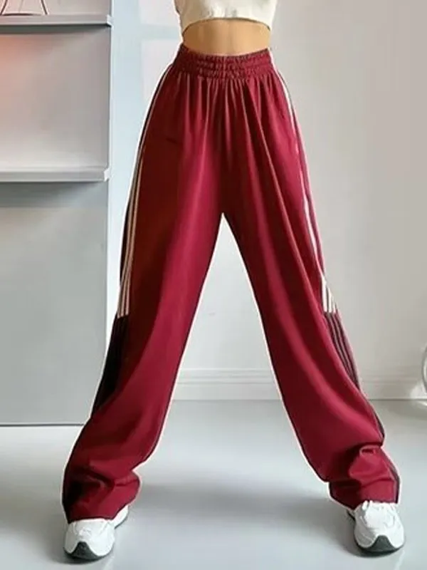 Striped Wide-Leg Slacks