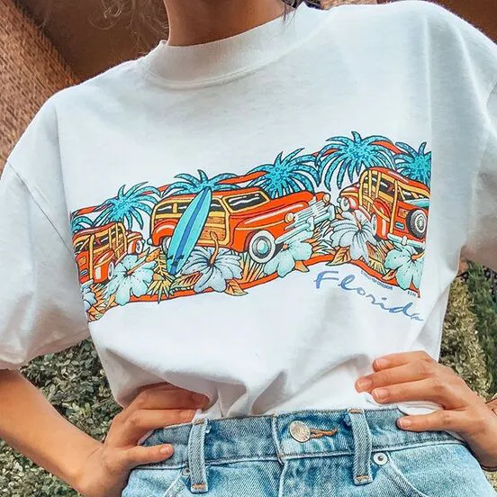 Vintage Florida Scene Print T-shirt